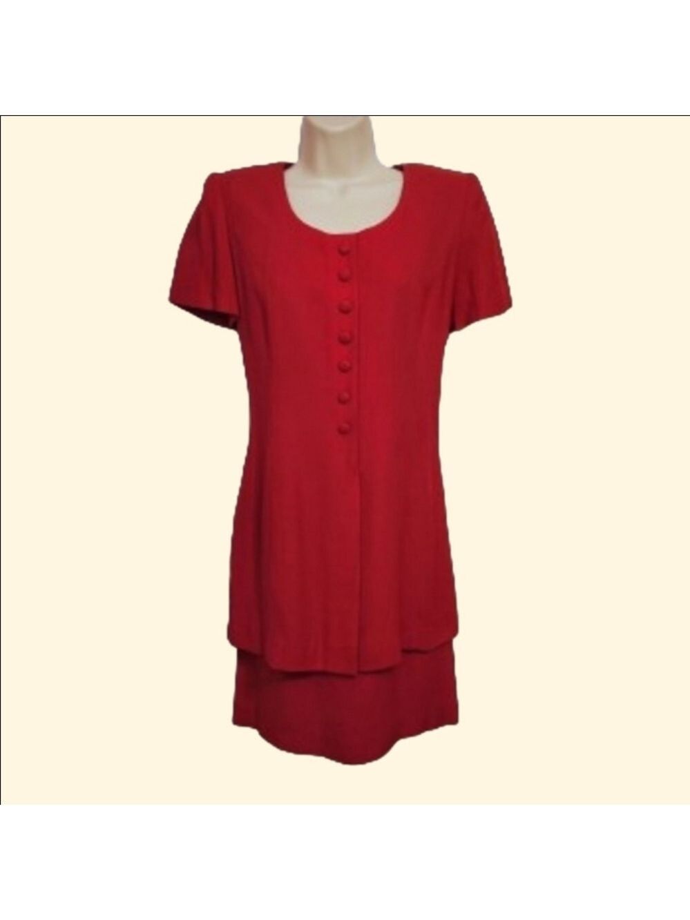 Petite Sophisticate Red Dress Petite Size 2 Vintage 80s